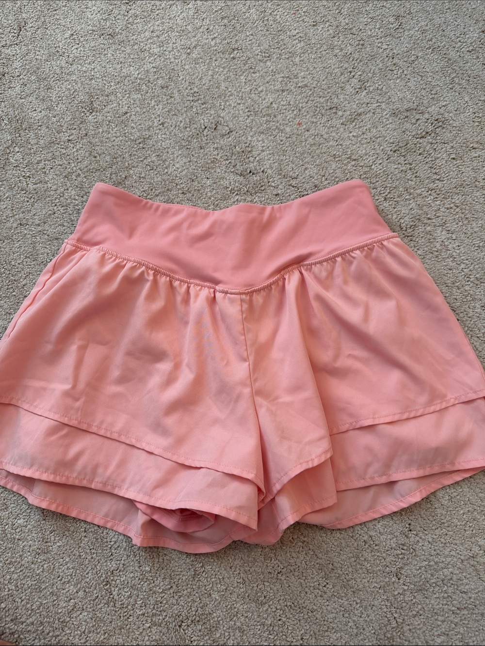 Source Unknown Coral Layered Athletic Skort Shorts